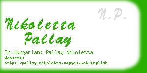 nikoletta pallay business card